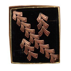 Copper V Link Cheron Bracelet and Screw Earrings  In Original Box
